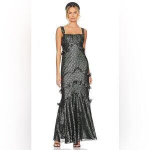Saloni Chandra Dress In Black Silver